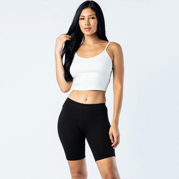 Solid Activewear Biker Shorts - Picture 1 of 3